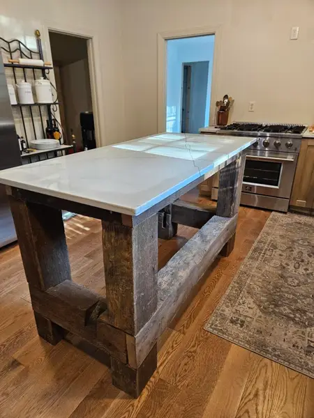 Barn Beam Island & Range Hood Installation in West Chester