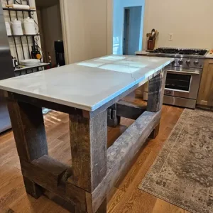 Barn Beam Island & Range Hood Installation in West Chester